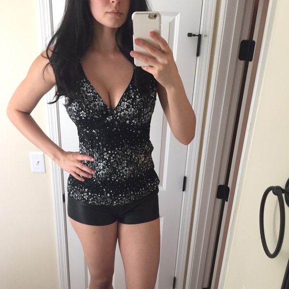 4$ Plunge low cut sexy fitted tank top