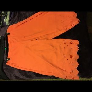 Coral laser cut gauchos