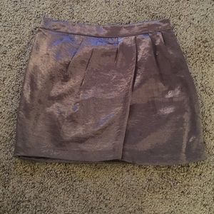Metallic, brownish/purple skirt.