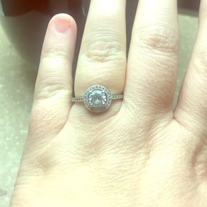 Women's lab created diamond ring