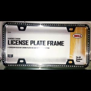 SILVER *Diamond* studded License Plate Frame
