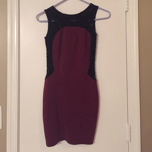 LF bodycon dress with lace detail.