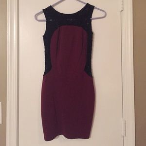 LF bodycon dress with lace detail.