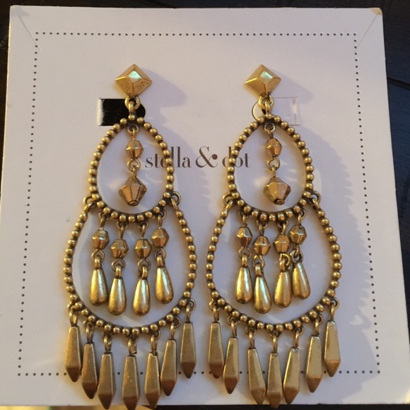 Stella and Dot gold chandeliers