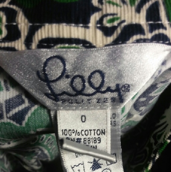 Lilly Pulitzer Green Paisley Corduroy Skirt Sz 0 - Picture 4 of 4