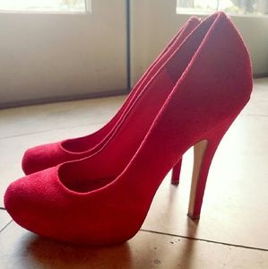 Steve Madden Red Suede Heels