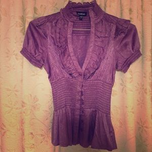 Bebe Purple silk blouse - like new!