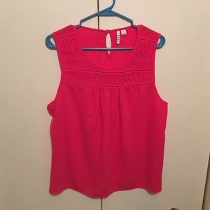 Ladies Pink Round neck Sleeveless Blouse
