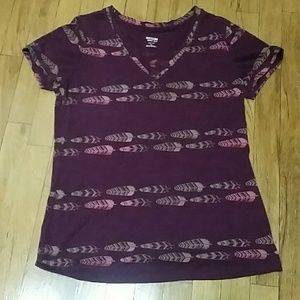 Mossimo Maroon Feather Tee