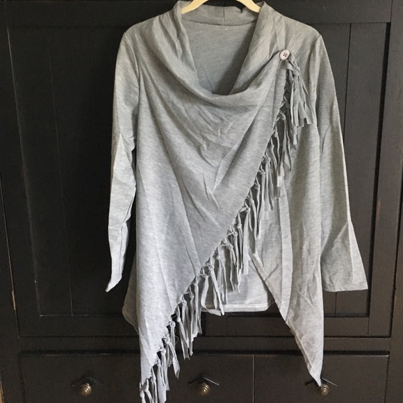 Cotton blend fringe sweater - Picture 3 of 4