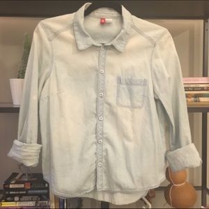 Light Wash Button Up Denim Shirt