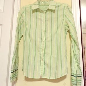 Ted Baker Green button down striped shirt