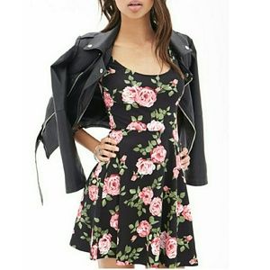 Rose floral skater dress