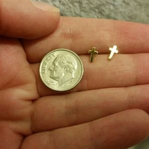 Gold Cross Earrings