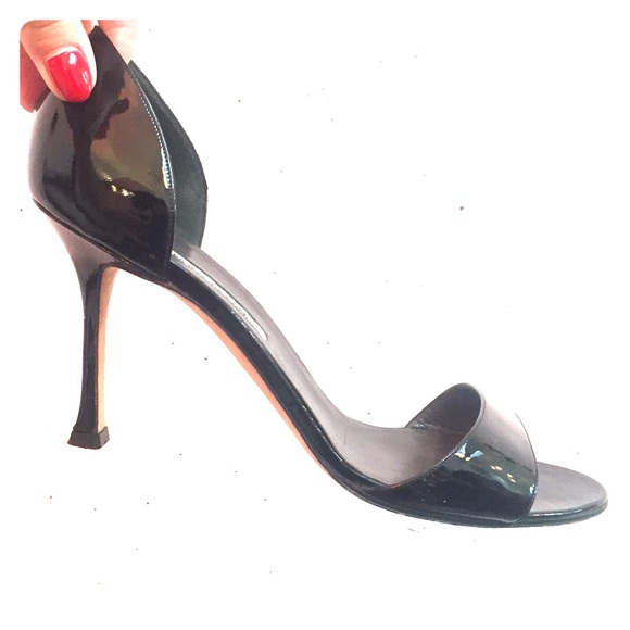 Manolo Blahnik Open Toe Pump Patent Leather - Main Image