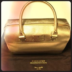 Kate Spade gold metallic bag, tags on never worn!
