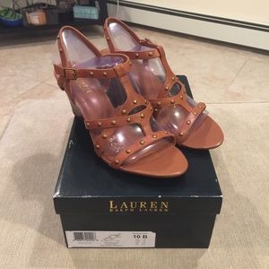 Brand NEW Lauren Ralph Lauren Hilda Tan Wedges