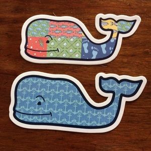 Two (2) Vineyard Vines Whale Stickers. Brand New.