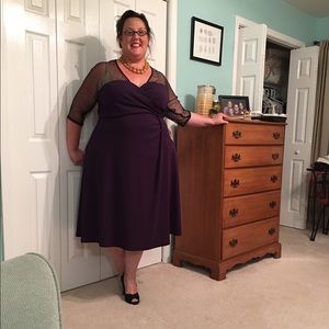 Kyonna for LB purple/black mesh jersey dress