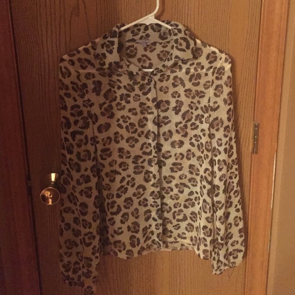 Cheetah print sheer blouse - Picture 1 of 3