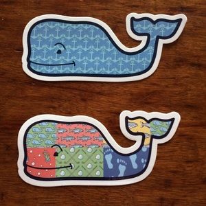 Two (2) Vineyard Vines Whale Stickers. Brand New.