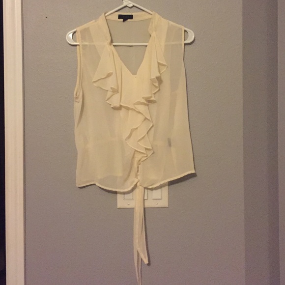 Sheer tie/button tank top