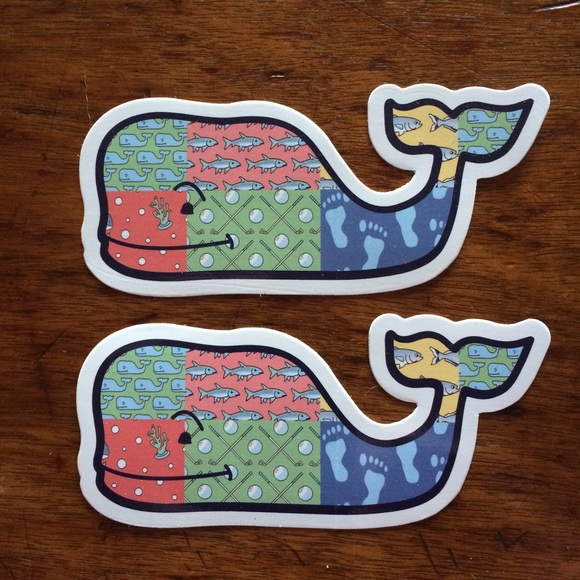 Two (2) Vineyard Vines Whale Stickers. Brand New.