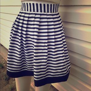 Black and white striped skirt