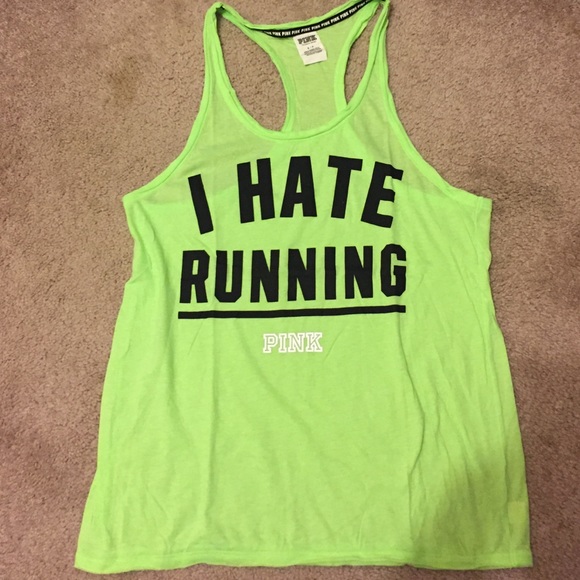 Victoria's Secret Pink I hate running tank top S