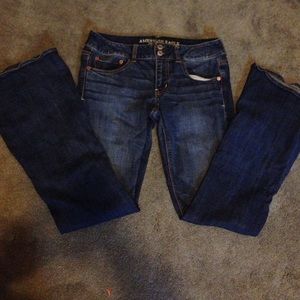 American eagle artist flare, dark wash jeans