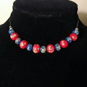 Sweet Chocker w/ Vintage Japanese Beads Adjusts