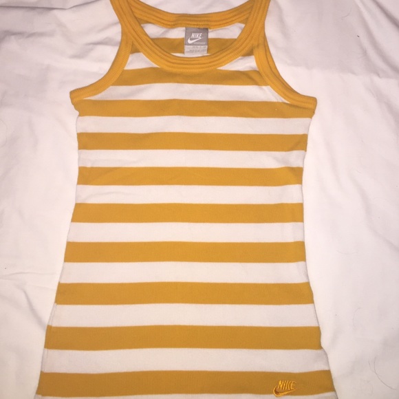 Mustard + White Vintage Nike Tank Top - Picture 6 of 8
