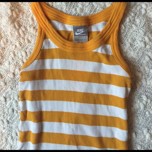 Mustard + White Vintage Nike Tank Top - Picture 3 of 8