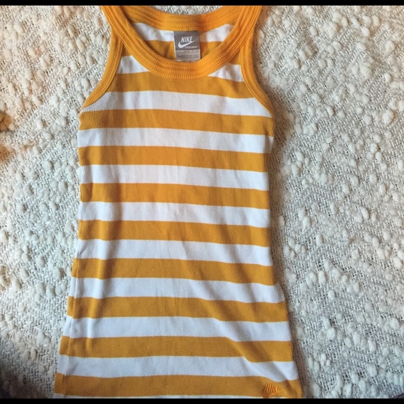 Mustard + White Vintage Nike Tank Top - Picture 7 of 8