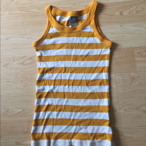 Mustard + White Vintage Nike Tank Top - Picture 2 of 8