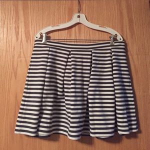 White and Gray Striped Skirt