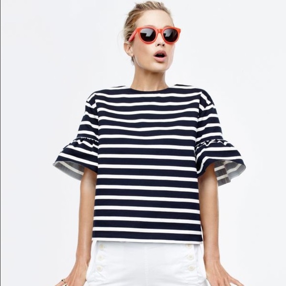 J. Crew Tops - Jcrew ruffle stripe top J. Crew Tops - Jcrew ruffle stripe top
