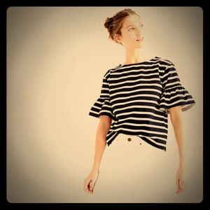 Jcrew ruffle stripe top