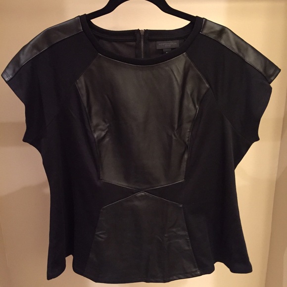 Worthington Faux Leather Top