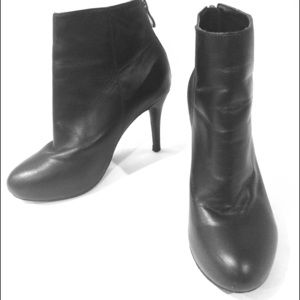Black Genuine Leather Booties