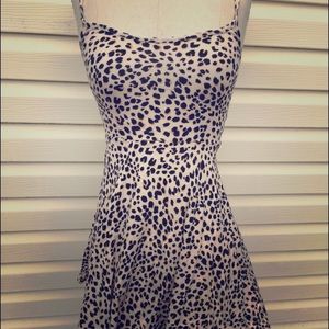 Spaghetti strap leopard skater dress