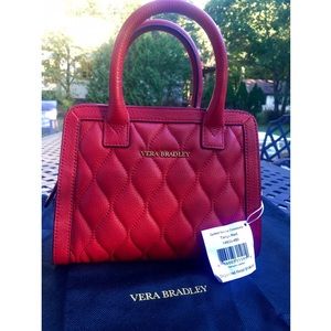 VERA BRADLEY red quilted leather crossbody satchel VERA BRADLEY red quilted leather crossbody satchel