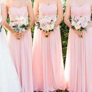 Blush bridesmaid dress! Optional straps.