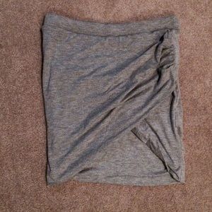 Zara side gathered Heather gray mini skirt