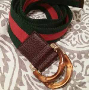 Gucci Bamboo buckle webbing belt