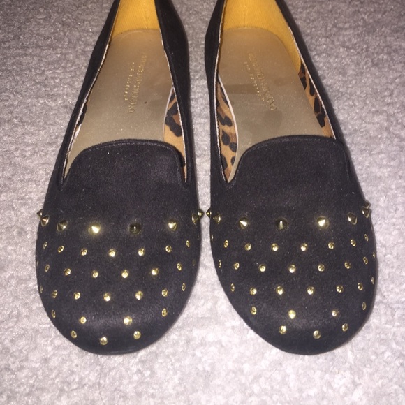 Black and Gold Stud Flats