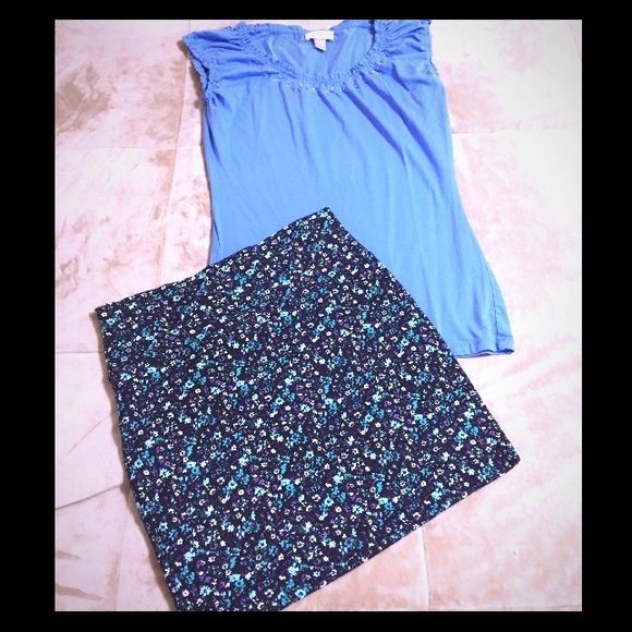Floral elastic skirt