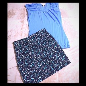 Floral elastic skirt