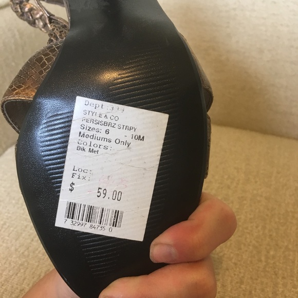 🔴 Gold snakeskin braided heels - Picture 5 of 6