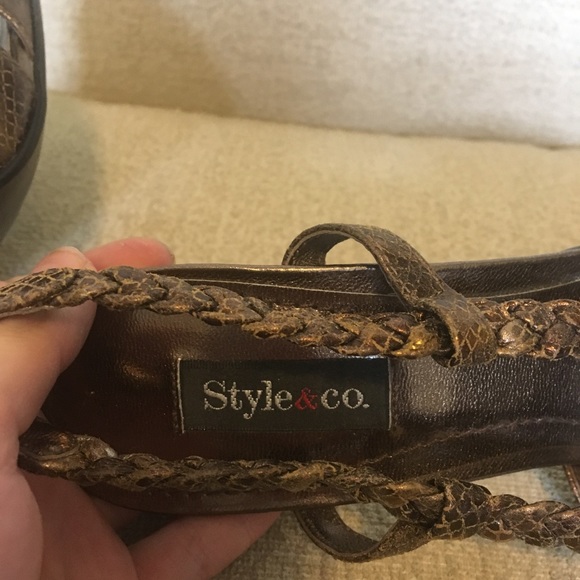 🔴 Gold snakeskin braided heels - Picture 6 of 6